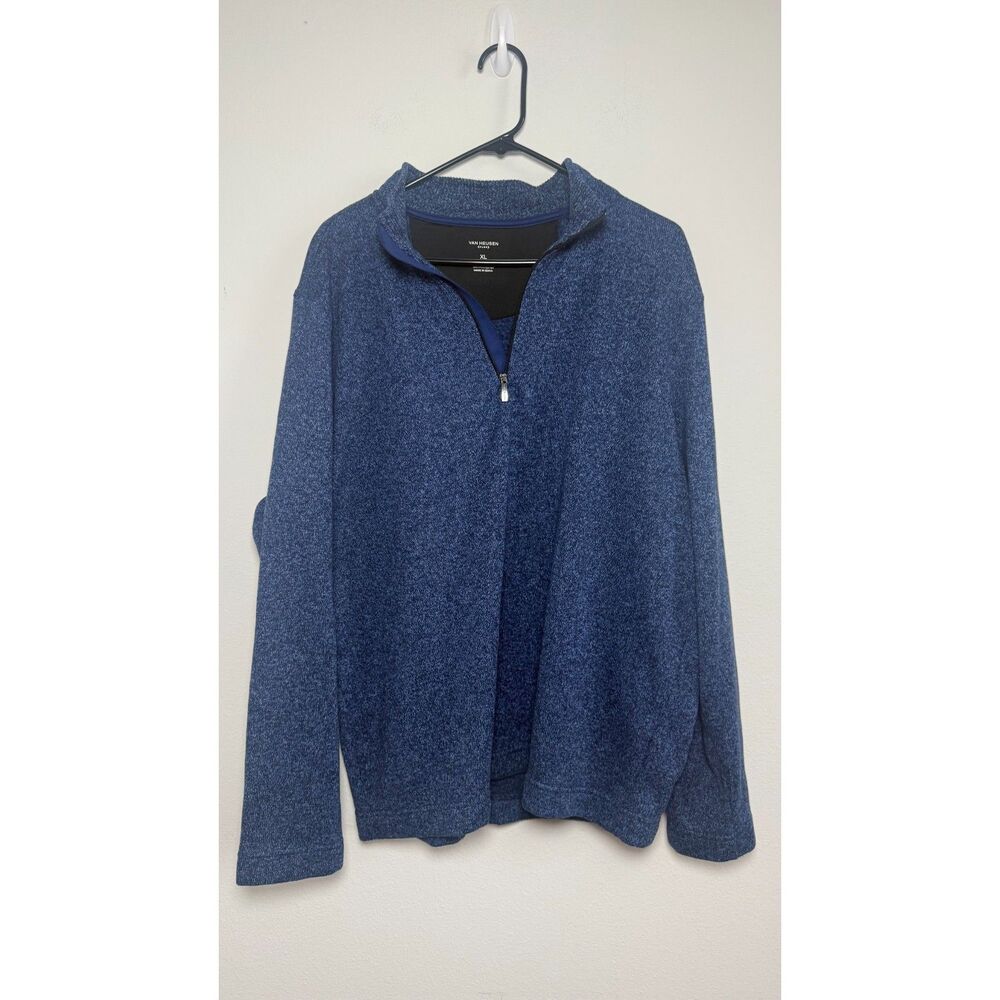 Van Heusen Flex Men’s XL Blue Heather Quarter Zip Pullover Classic Fit